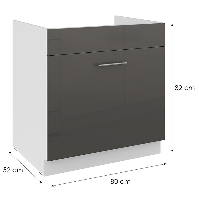 Kuchynská skrinka Lara grey 80ZL 1S BB,2
