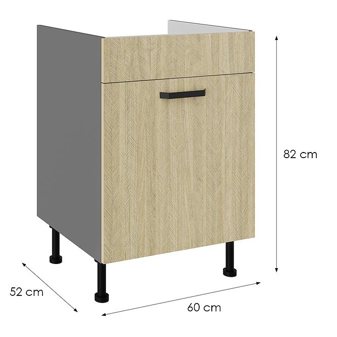 Kuchynská skrinka Scandi jedľa/antracyt 60ZL 1S BB,2