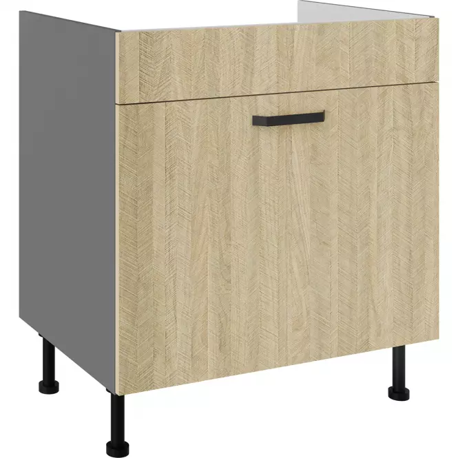 Kuchynská skrinka Scandi jedľa/antracyt 80ZL 1S BB