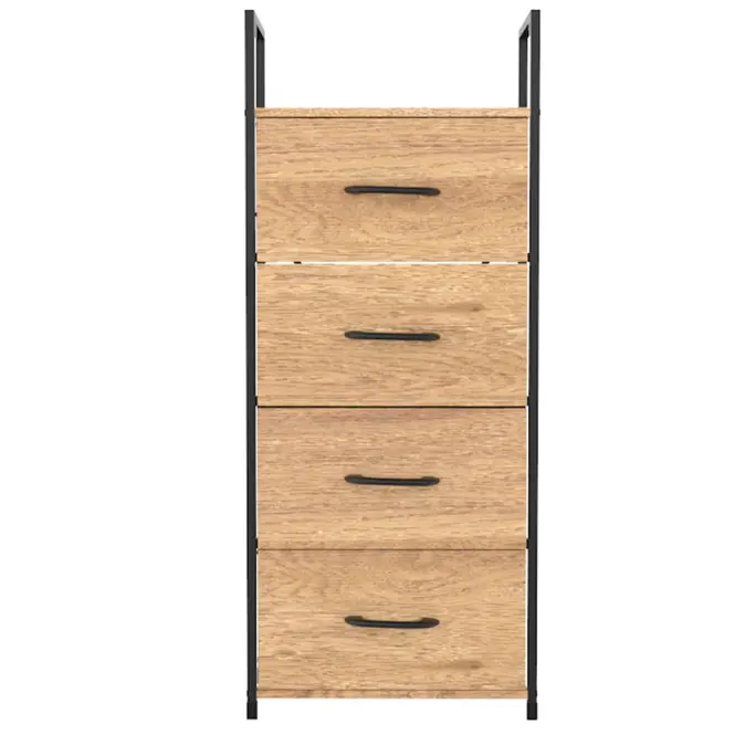 Regál so zásuvkami 9329 prírodné/čierna,3