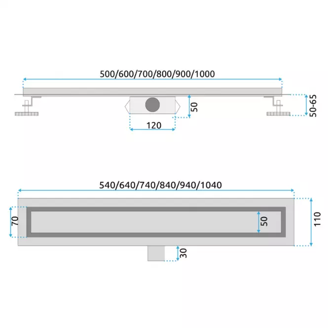 Lineárny odtok Neox 800 Rea G6604,6