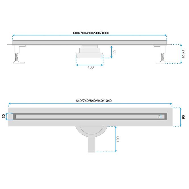 Lineárny odtok Neox Slim Pro 900 Rea G2711