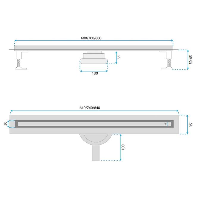 Lineárny odtok Neox Slim Pro 800 Gold Rea G2718 