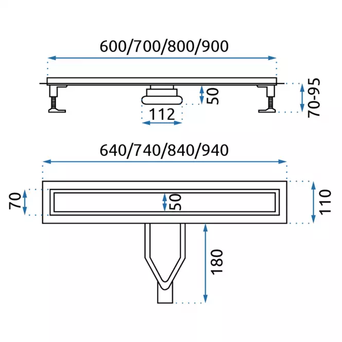 Lineárny odtok Neox Superflow 900 Rea G7808