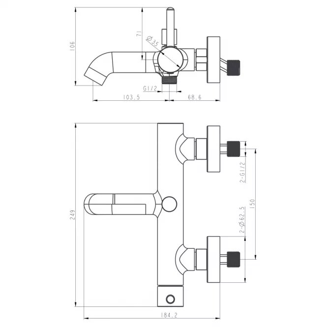Batéria vaňová Ilma s vaňovou súpravou čierna,8