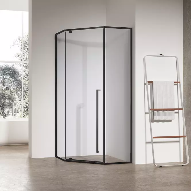 Sprchový kút päťuhlová Light 80x80x195 black,2