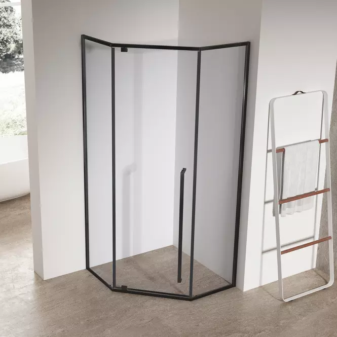 Sprchový kút päťuhlová Light 80x80x195 black,3