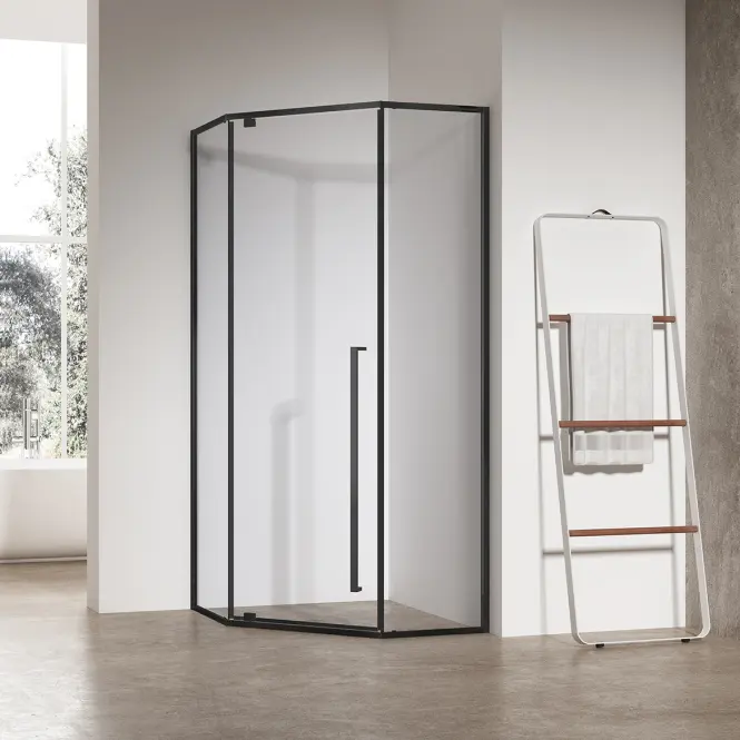 Sprchový kút päťuhlová Light 90x90x195 black,2