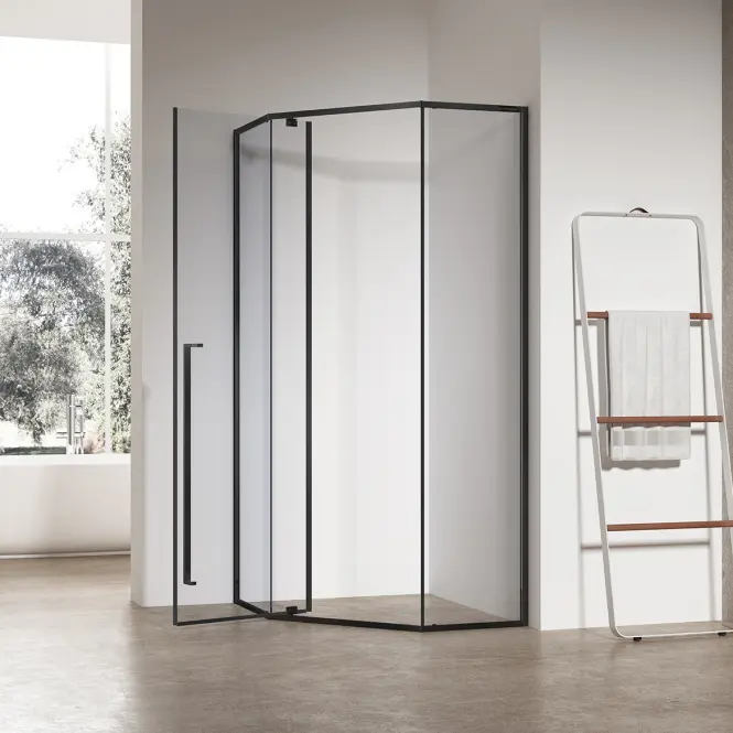 Sprchový kút päťuhlová Light 90x90x195 black,3
