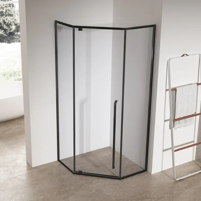 Sprchový kút päťuhlová Light 90x90x195 black,4