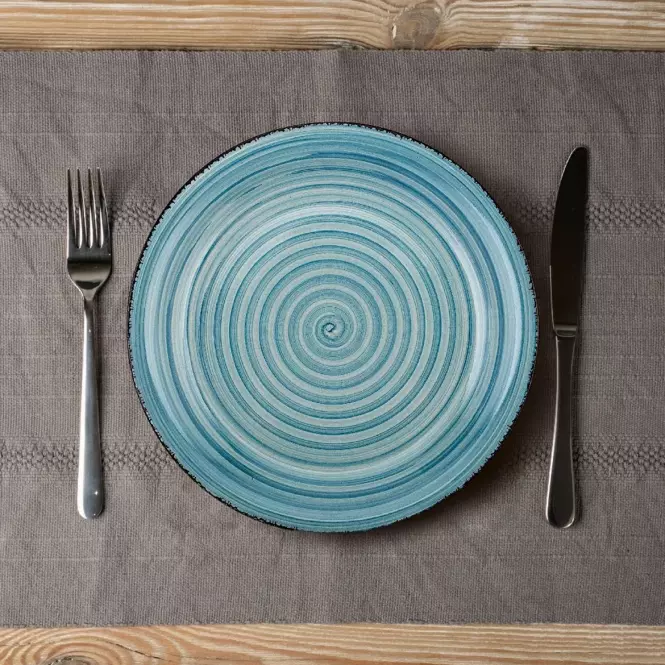 Jedálenský tanier "Lines faded blue", 27 cm,3