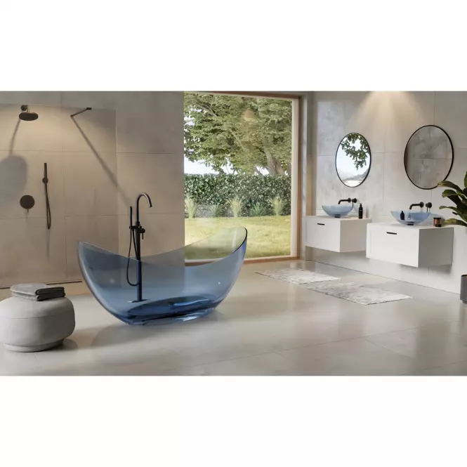 Voľne stojaca vaňa Axya 180/80 Blue Wave sifón klik-klak chróm