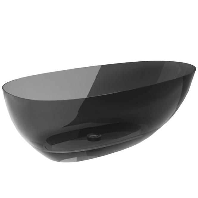 Voľne stojaca vaňa Xara 160/75 Carbon Grey sifón klik-klak čierna mat