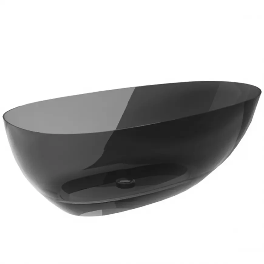 Fotografia produktu: Voľne stojaca vaňa Xara 160/75 Carbon Grey sifón klik-klak čierna mat