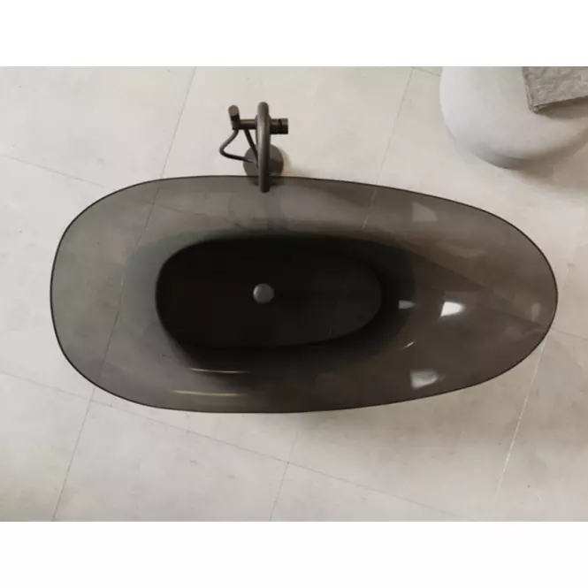 Voľne stojaca vaňa Xara 160/75 Carbon Grey sifón klik-klak čierna mat,5