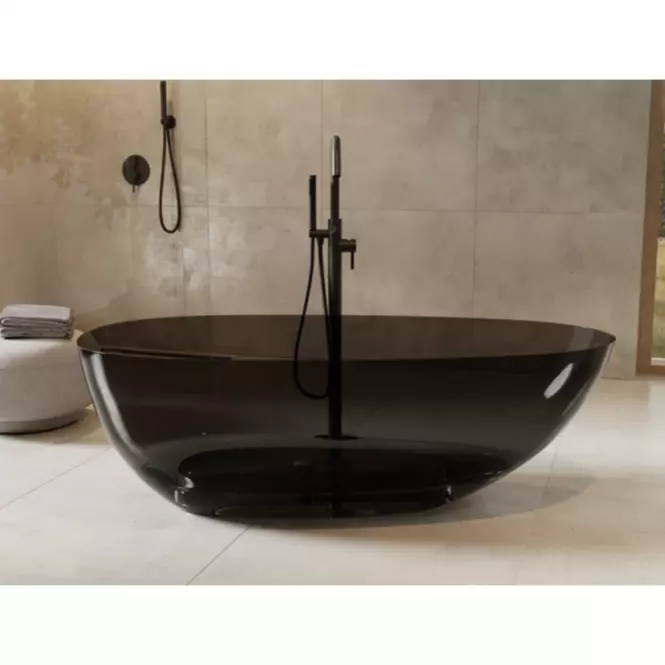 Voľne stojaca vaňa Xara 160/75 Carbon Grey sifón klik-klak čierna mat