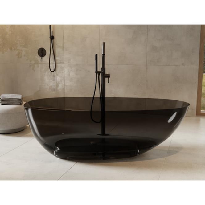Voľne stojaca vaňa Xara 160/75 Carbon Grey sifón klik-klak čierna mat