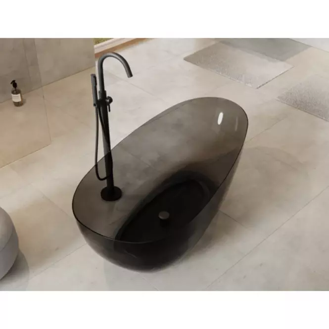 Voľne stojaca vaňa Xara 160/75 Carbon Grey sifón klik-klak čierna mat