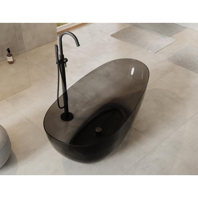 Voľne stojaca vaňa Xara 160/75 Carbon Grey sifón klik-klak čierna mat