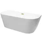 Voľne stojaca vaňa prístenná Vica New 160/80 + sifón klik-klak čistený z hora s prepadom slim chróm