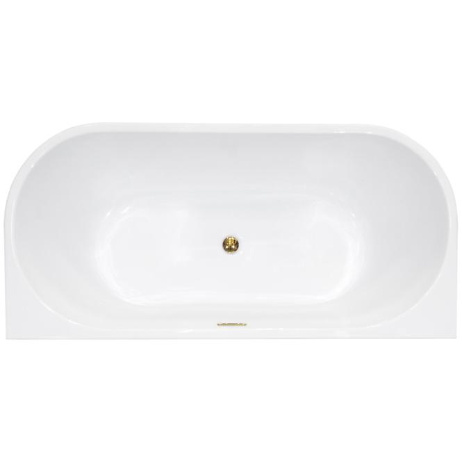 Voľne stojaca vaňa nástenná Vica New 160/80 + sifón klik-klak čistený z hora s prepadom štrbinovým slim čierny