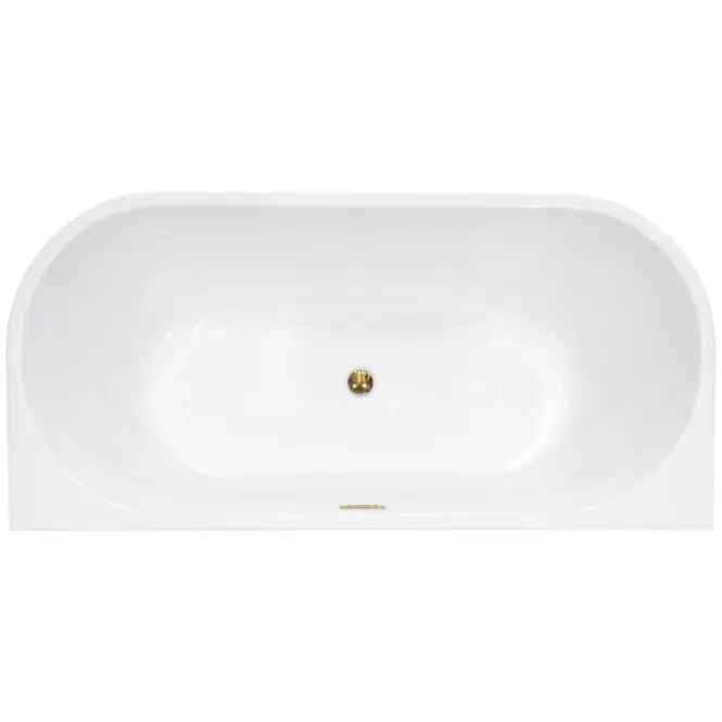 Voľne stojaca vaňa prístenná Vica New 160/80 + sifón klik-klak čistený z hora s prepadom štrbinovým slim zlatý,3