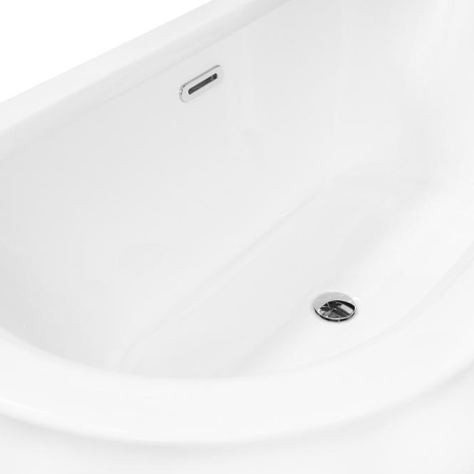 Voľne stojaca vaňa nástenná Avita A-Line 160P + sifón klik-klak chróm,4