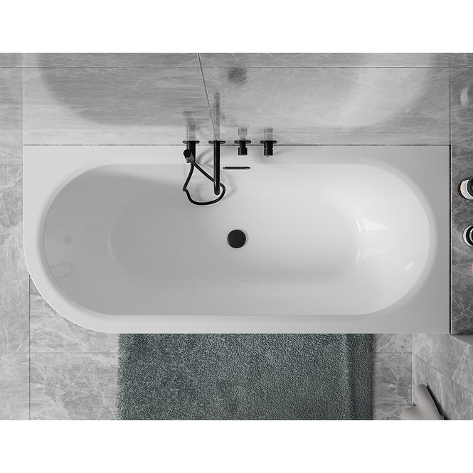 Voľne stojaca vaňa nástenná Avita A-Line 160P + sifón klik-klak chróm