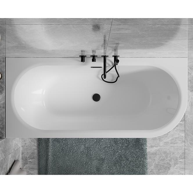 Voľne stojaca vaňa prístenná Avita A-Line 160L + sifón klik-klak chróm,9