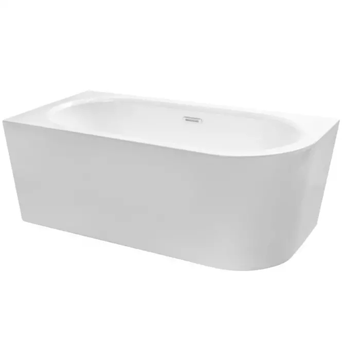 Voľne stojaca vaňa nástenná Avita A-Line 160L + sifón klik-klak čierna