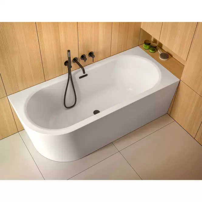 Voľne stojaca vaňa nástenná Avita A-Line 160P + sifón klik-klak zlatá,7