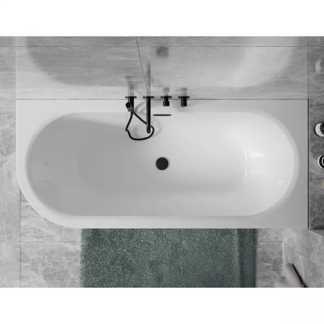 Voľne stojaca vaňa nástenná Avita A-Line 160P + sifón klik-klak zlatá