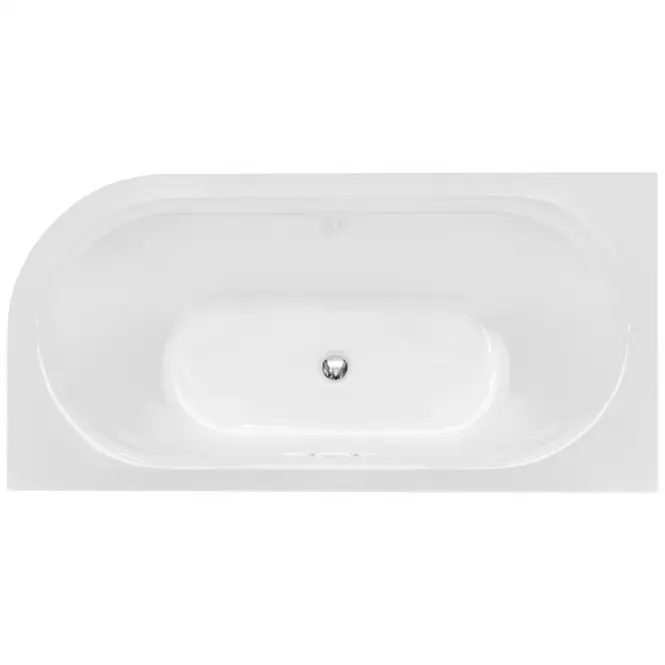 Voľne stojaca vaňa nástenná Avita A-Line 160L + sifón klik-klak zlatá,3