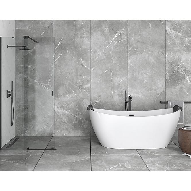 Voľne stojaca vaňa Ayla 170/80 + sifón klik-klak s prepadom zlatá,6