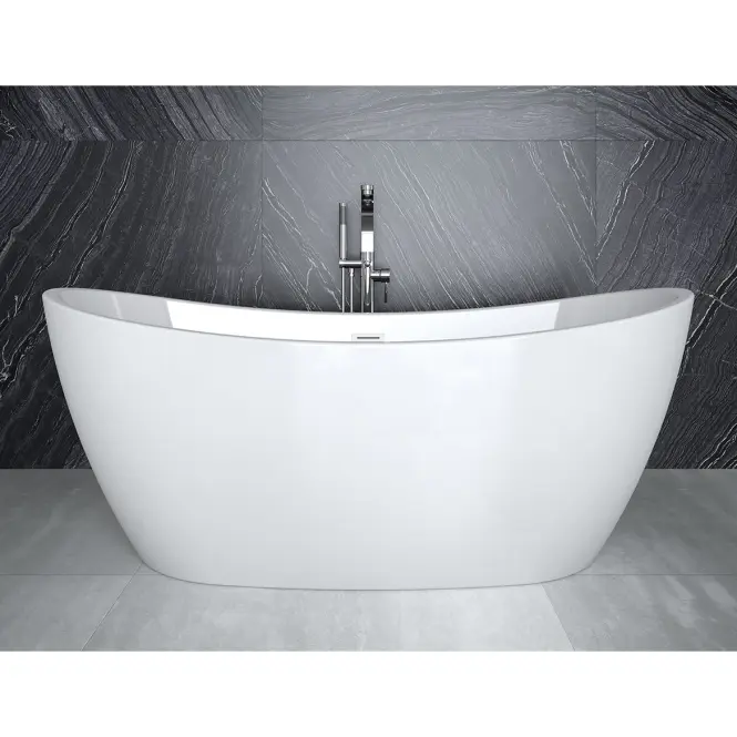 Voľne stojaca vaňa Ayla 170/80 + sifón klik-klak s prepadom zlatá,8