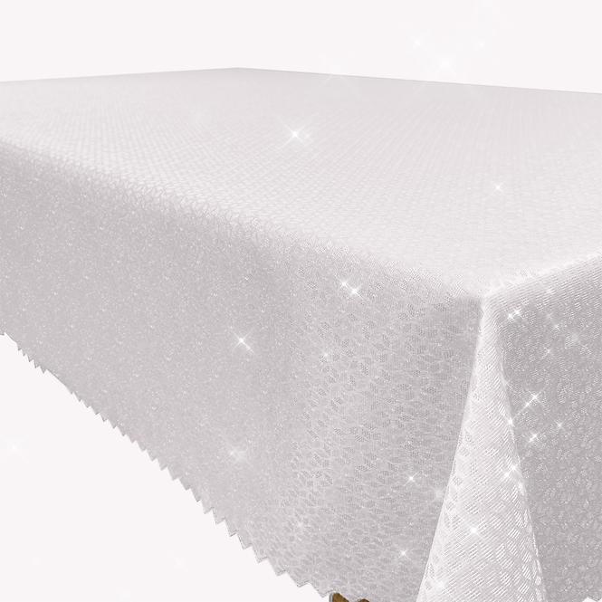 Obrus Glitter strieborná plást 140x300 cm