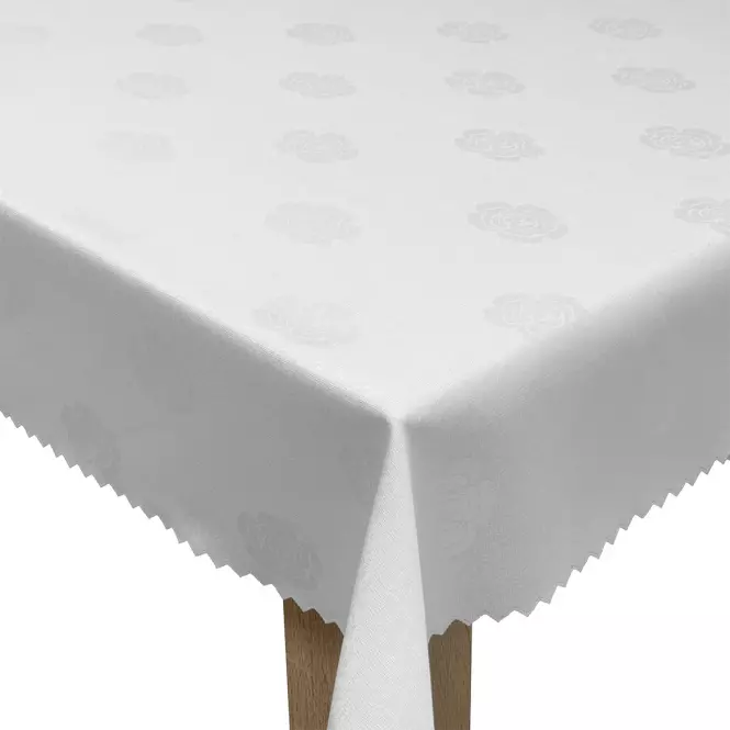 Obrus Ruža biela 140x260 cm odolný voči škvrnám