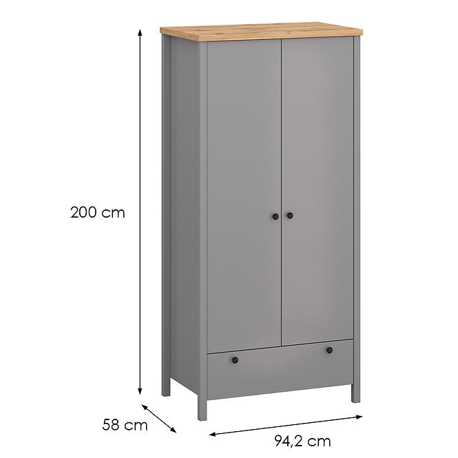 Skriňa 2D1S Melini Gray H