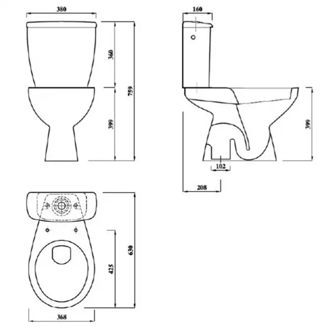 Wc Kombi Warszawski Atlas II New Elements B/D