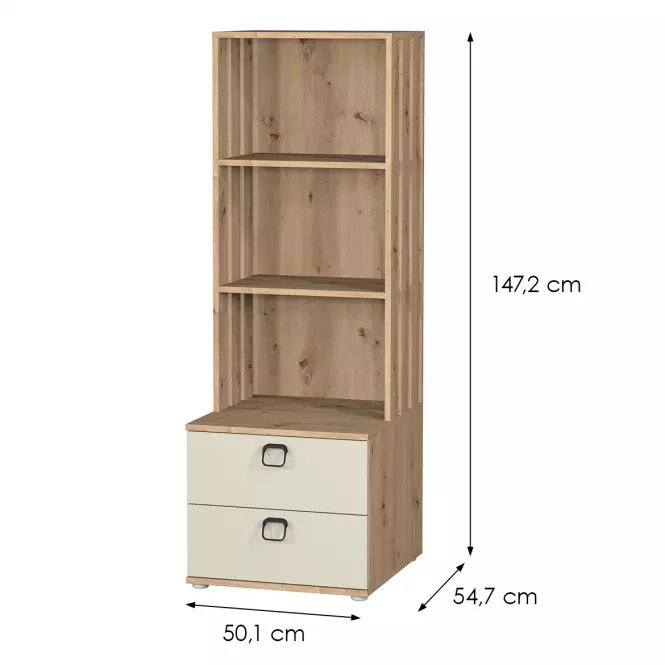 Regál 2s Camari Dub Artisan/Casmhere
