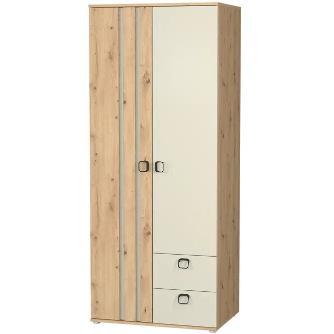 Skriňa 2D2S Camari  80,3 cm - dub Artisan/kašmír, dvojdverová, zásuvky