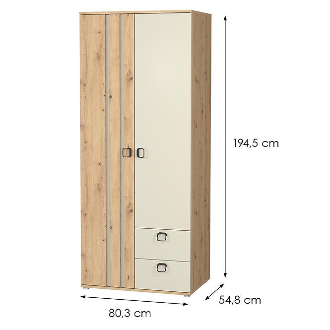 Skriňa 2D2S Camari dub Artisan/Casmhere