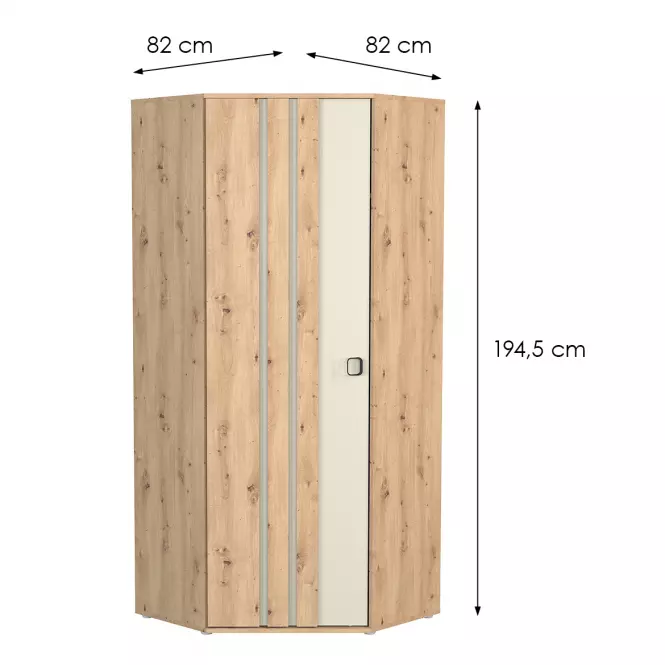 Rohová skriňa 1D Camari dub Artisan/Casmhere