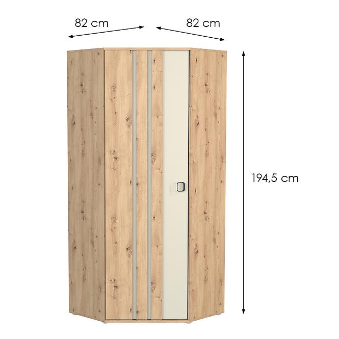 Rohová skriňa 1D Camari dub Artisan/Casmhere