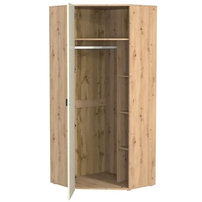 Rohová skriňa Camari 82 cm - dub Artisan/kašmír, jednodverová