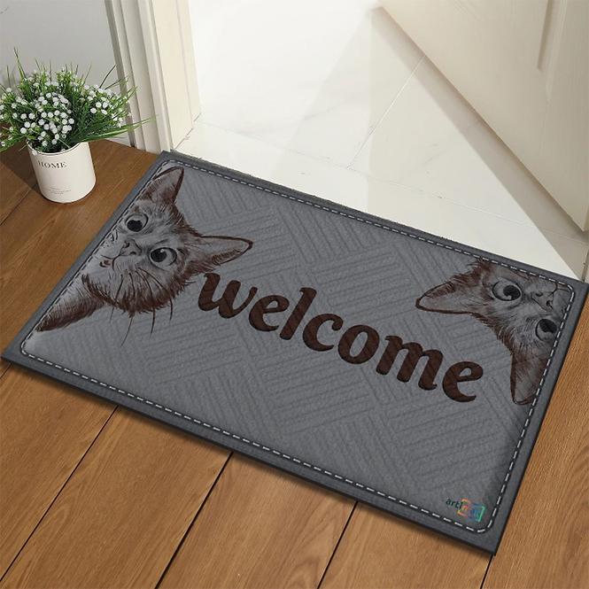Textilná rohož 45x75 cm K-602-250 Welcome Mačka