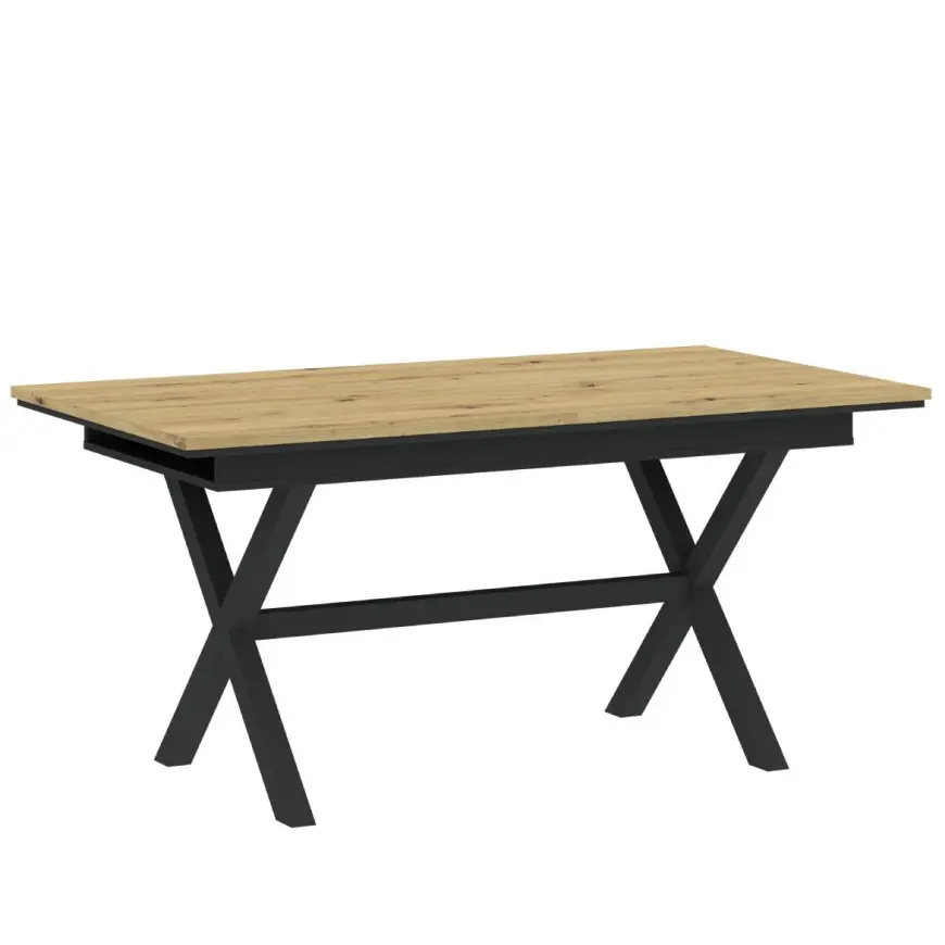 Stôl X 160-200x90 artisan/čierna