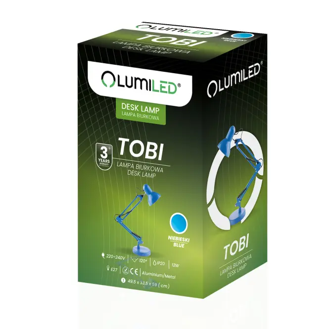 Stolná lampa TOBI BLUE 1XE27 LB1,3