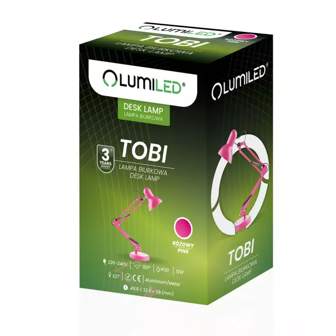 Stolová lampa TOBI ružová 1xE27 LB1