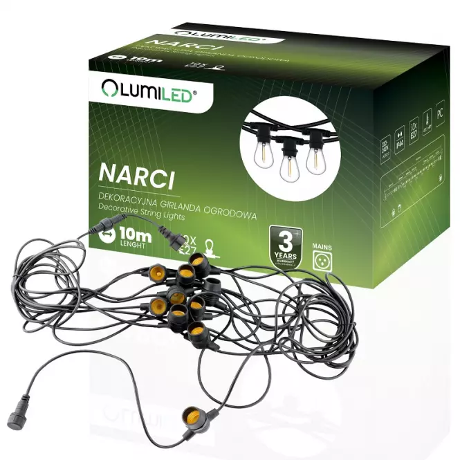 Girlanda 230V NARCI 10M 10XE27,2